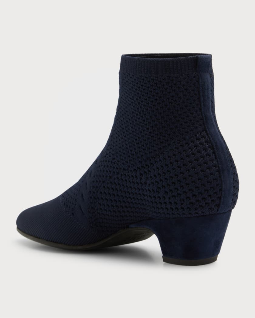 Purl Stretch-Knit Fabric Booties