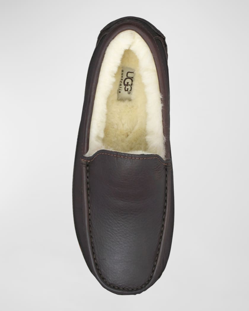 Men s Ascot Water Resistant Leather Slippers