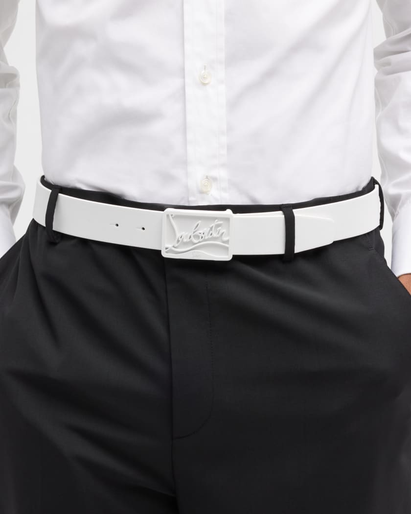Christian Louboutin Ricky Logo Buckle Leather Belt