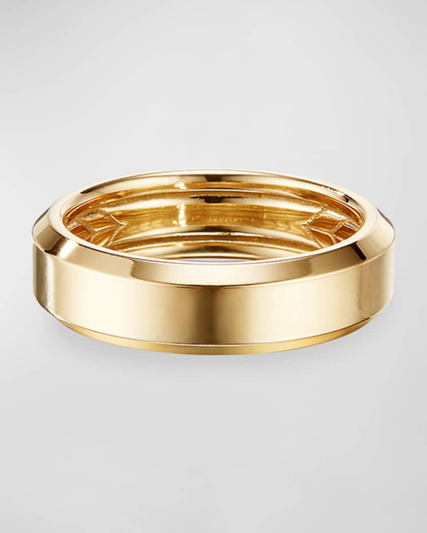 Men s Beveled Band Ring in 18K Gold 6mm