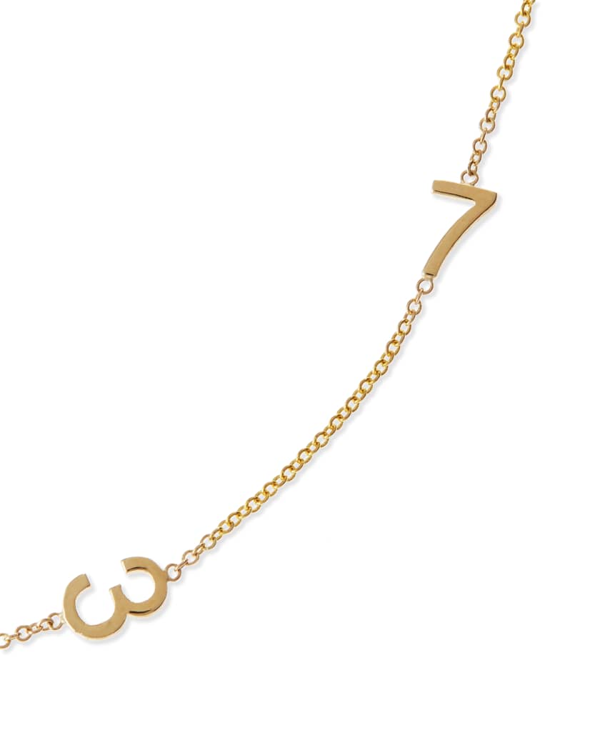 Maya Brenner Designs Mini 2 Number Necklace Yellow Gold Neiman