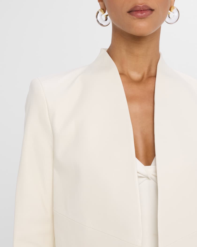 Harvey Draped Open-Front Leather Jacket