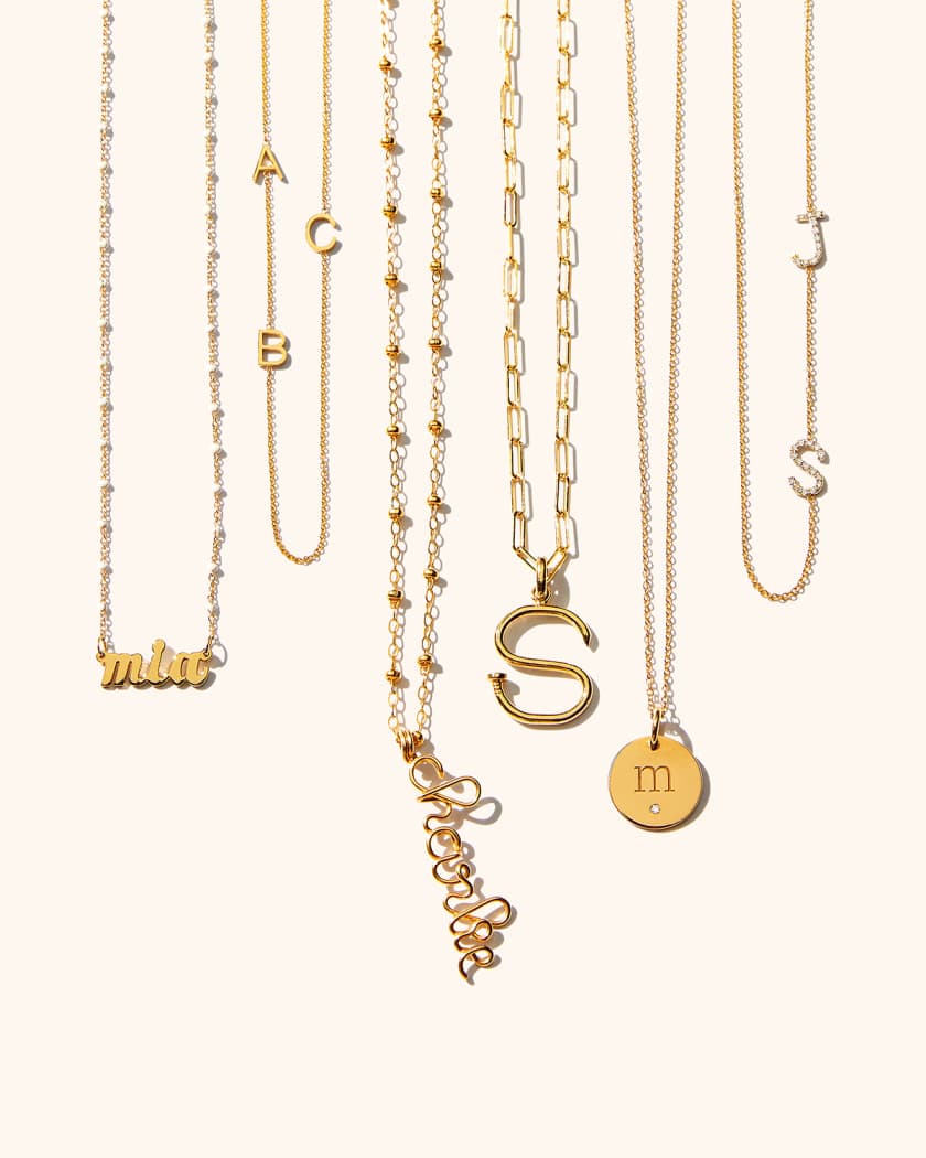 Maya Brenner 4 Initial Necklace 2024 www.upgrademag