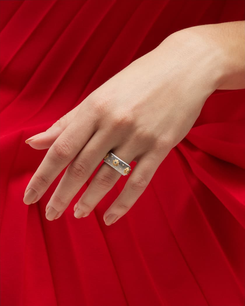 elf bladerdeeg Warmte Buccellati Eternelle Macri 18K White and Yellow Gold Diamond Ring | Neiman  Marcus