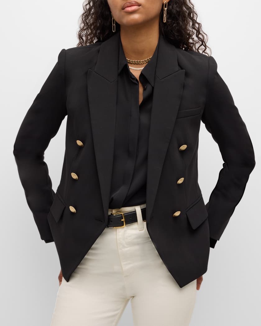 L Agence Kenzie Double Breasted Blazer Jacket Neiman Marcus