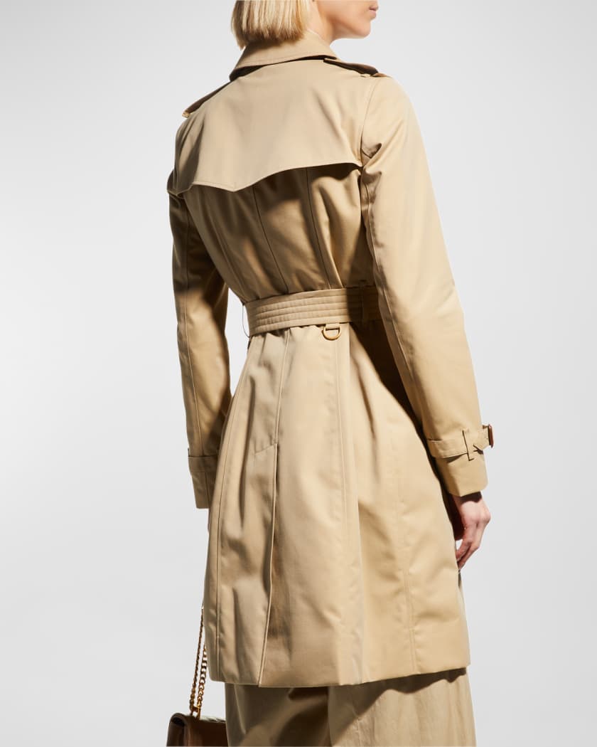 Burberry - Men's Kensington Midi Trench Coat - Natural - Cotton