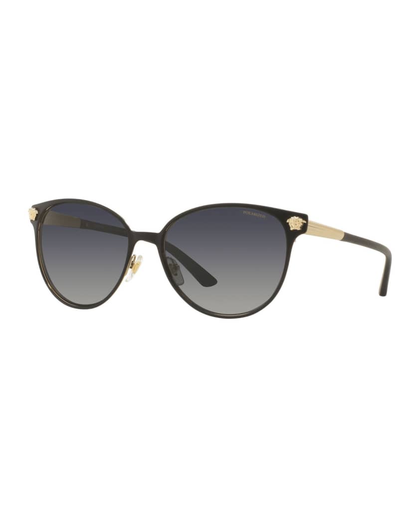 Versace Polarized Medusa Head Round Sunglasses Neiman Marcus