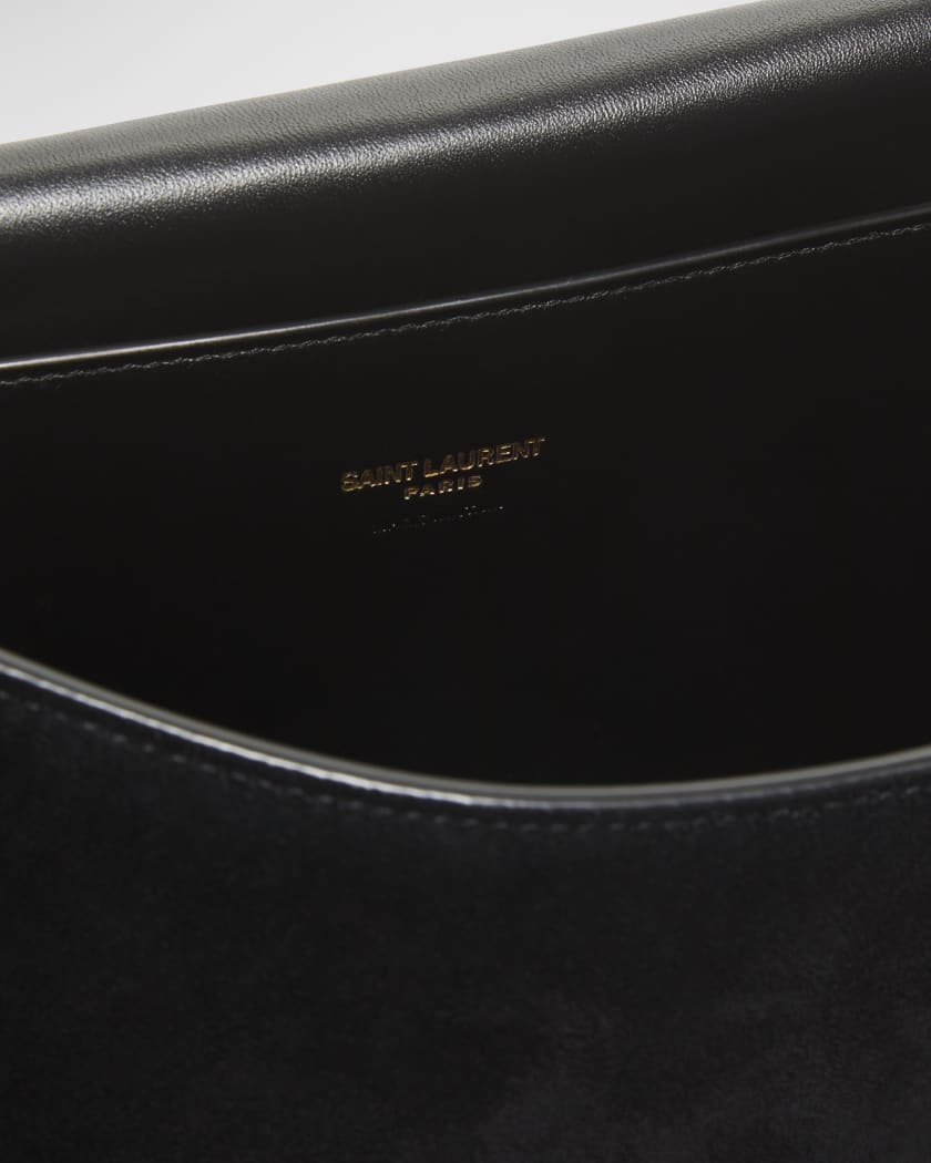 Saint Laurent Kate Small Reversible Suede and Leather Shoulder Bag - Women - Black Shoulder Bags