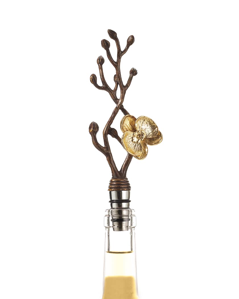 Gold Orchid Wine Stopper