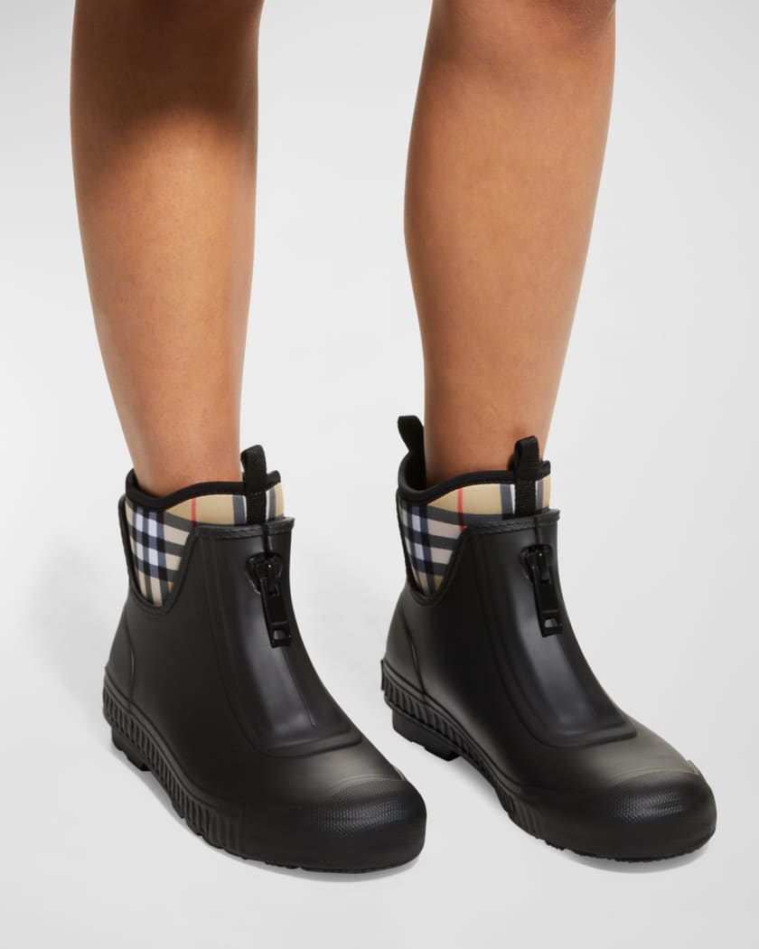 Burberry Flinton Check Rain Booties | Neiman Marcus