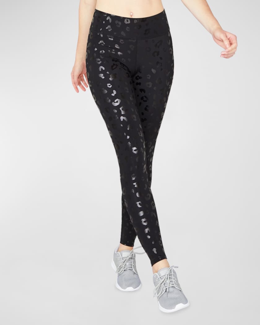 Terez Black Cheetah Foil UpLift Leggings Neiman Marcus