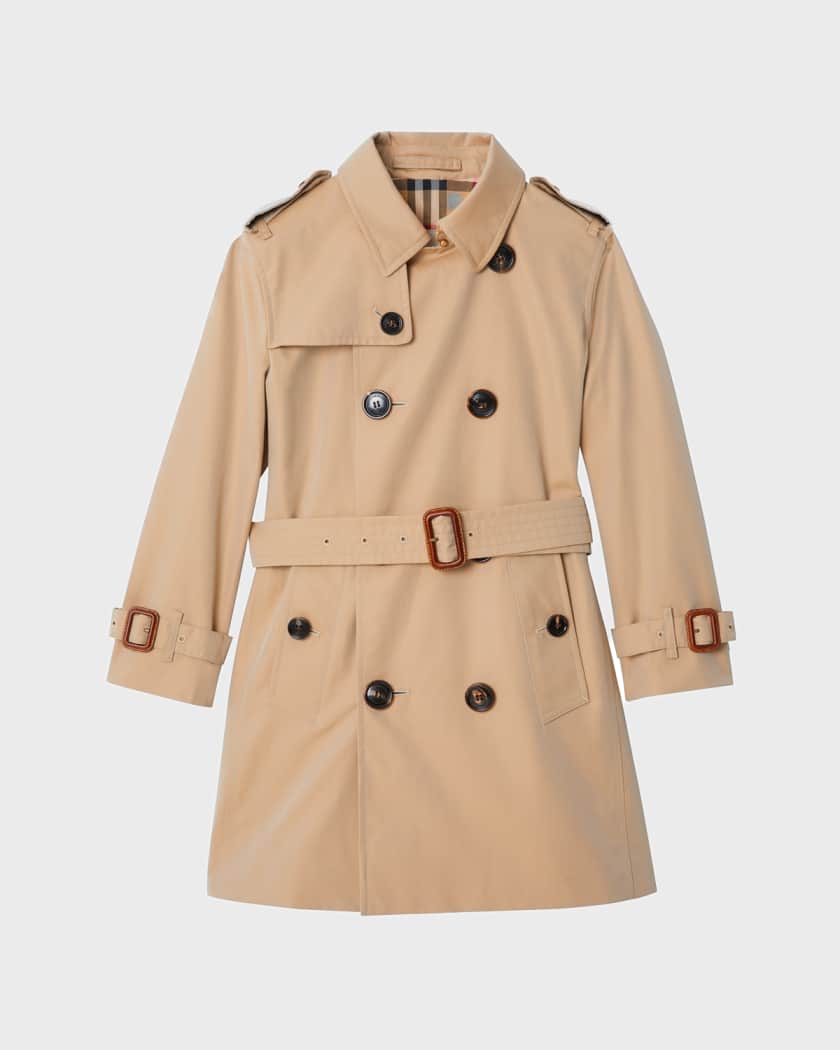 Burberry Mayfair Collared Trench Coat, Size 3-14 | Neiman Marcus