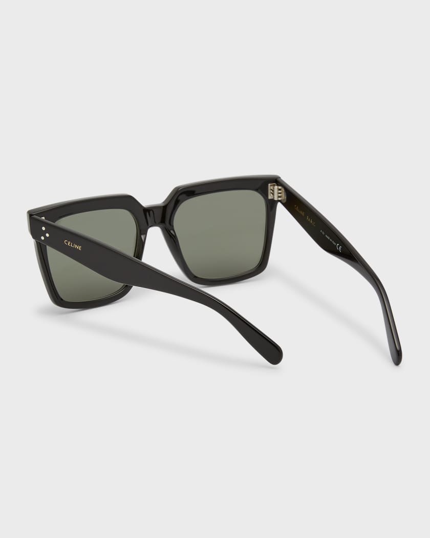 Square Acetate Sunglasses w/ Side Studs