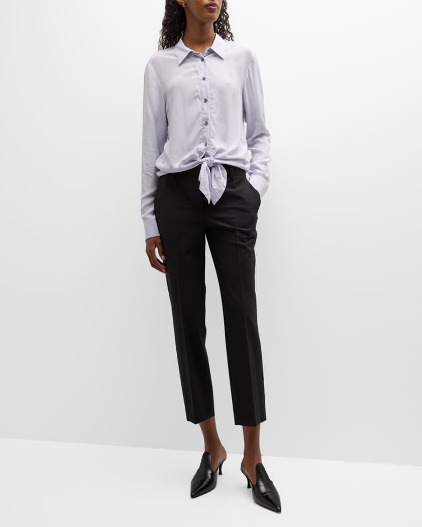 Theory Treeca Wool Pants | Neiman Marcus