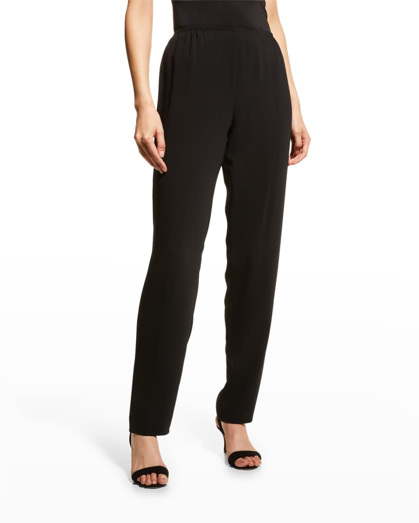 Caroline Rose Crepe Suzette Pull On Slim Pants Neiman Marcus
