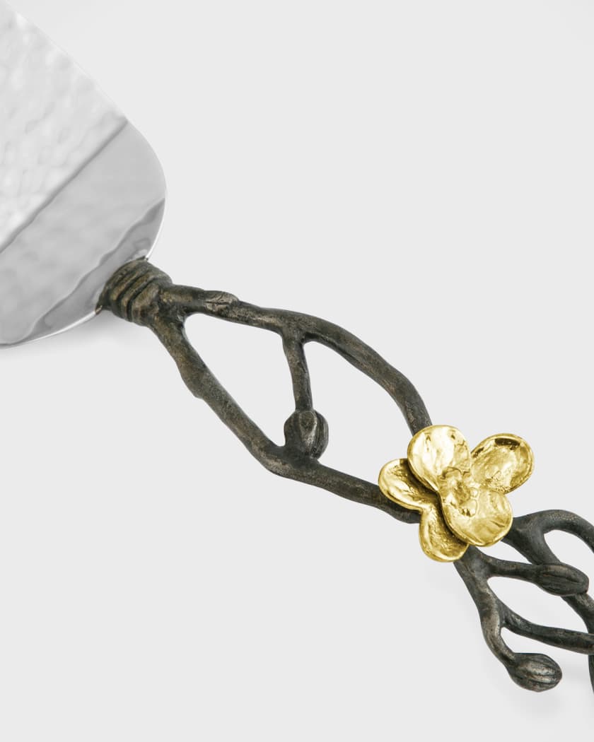 Gold Orchid Cake Server