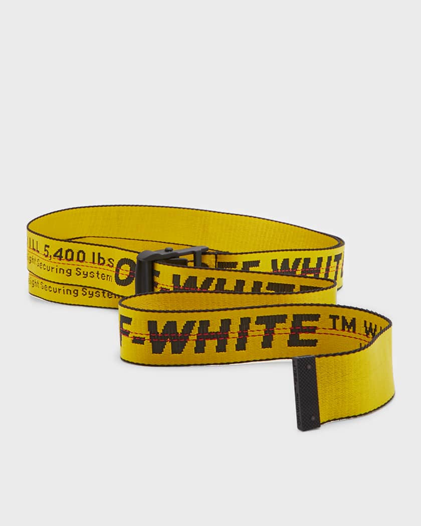 komfortabel rutine Boost Off-White Men's Industrial Web Logo Belt, Yellow | Neiman Marcus
