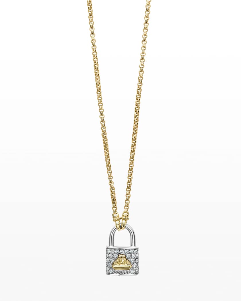 LAGOS Beloved Diamond Lock Pendant Necklace