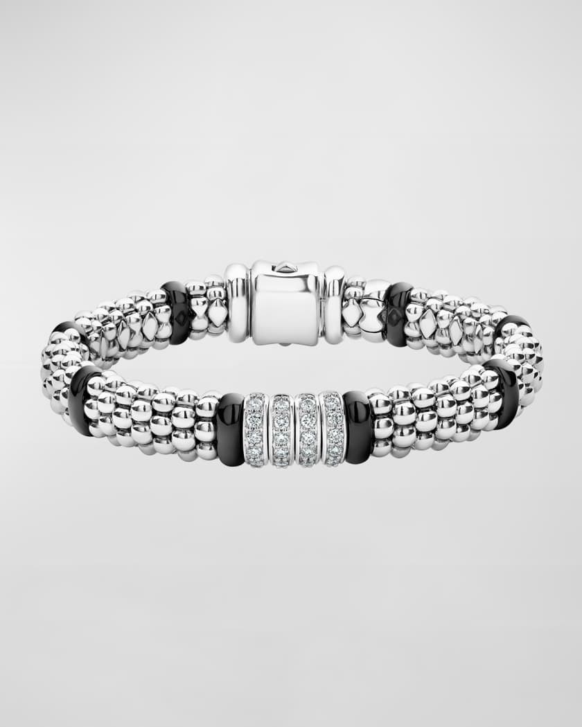 Black Caviar 4 Diamond Station Bracelet