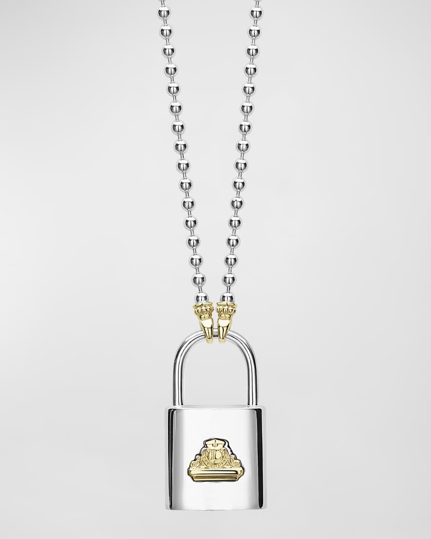 silver louis vuitton lock necklace