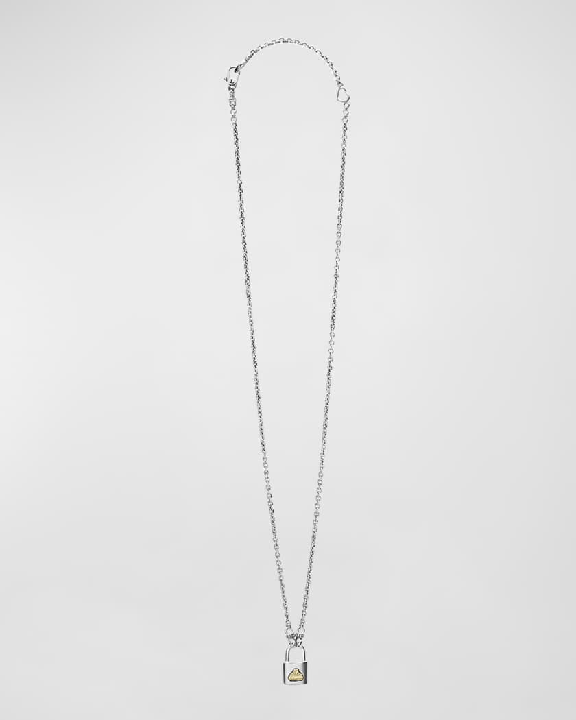 Lagos Beloved Large Lock Two-Tone Pendant Necklace