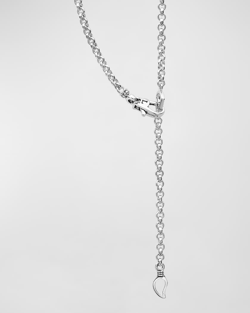 Locking Sterling Silver Fine Rope Chain Necklace with Sliding