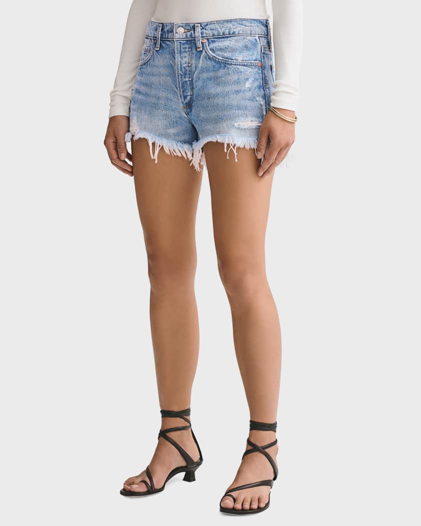 Parker Vintage Frayed-Hem Denim Shorts