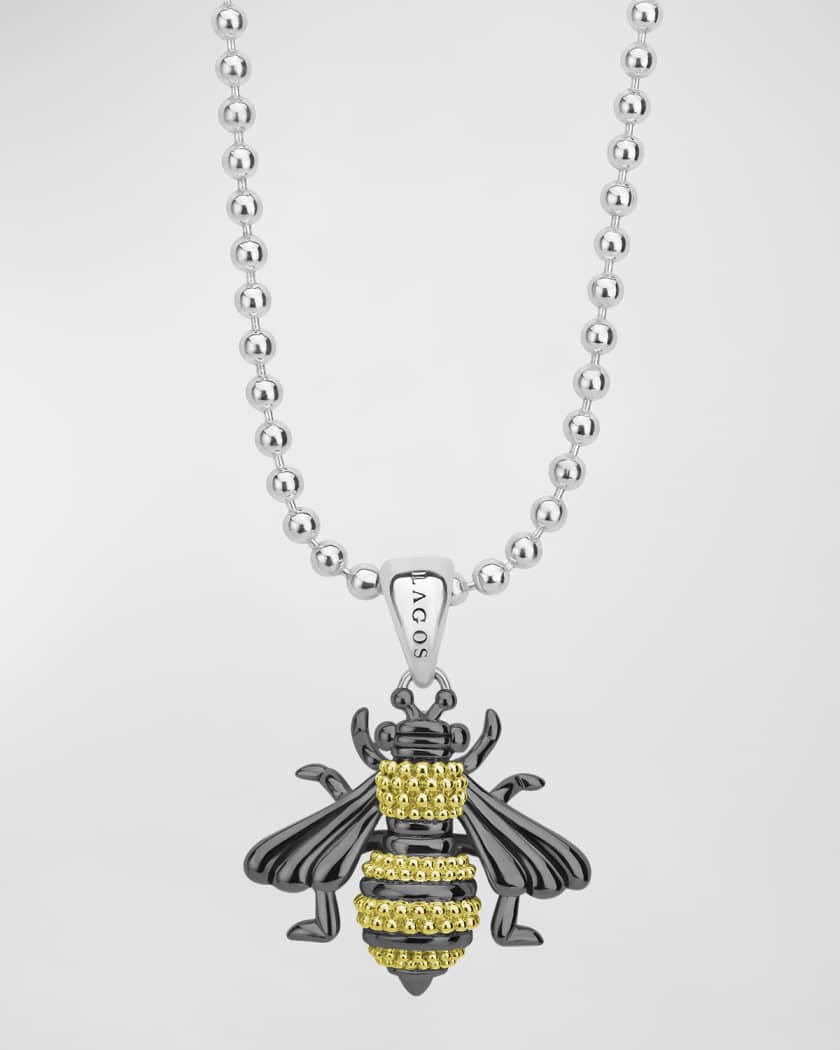 Lagos Beloved Large Lock Two-Tone Pendant Necklace