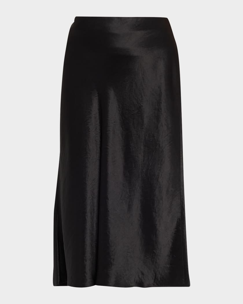 Satin Slip Midi Skirt
