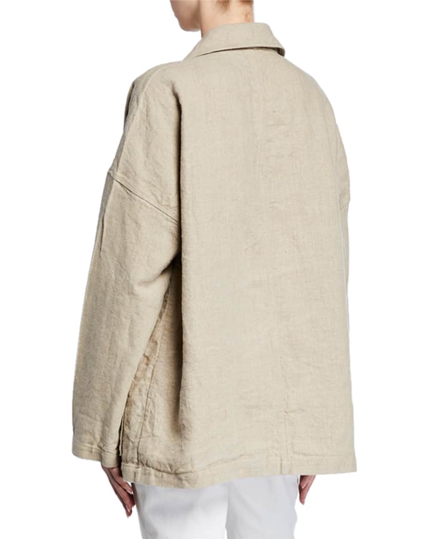 Eileen fisher organic linen shawl collar jacket hot sale