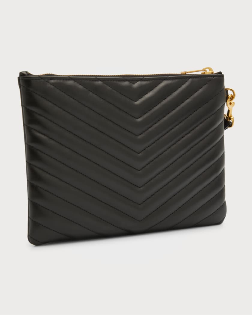 Saint Laurent YSL Monogram Small Pouch in Smooth Leather | Neiman 