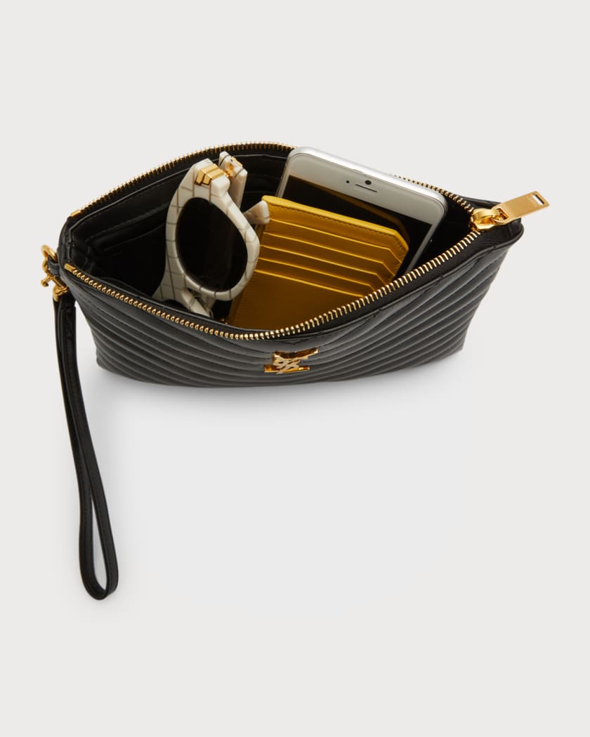 Saint Laurent YSL Monogram Small Pouch in Smooth Leather Neiman