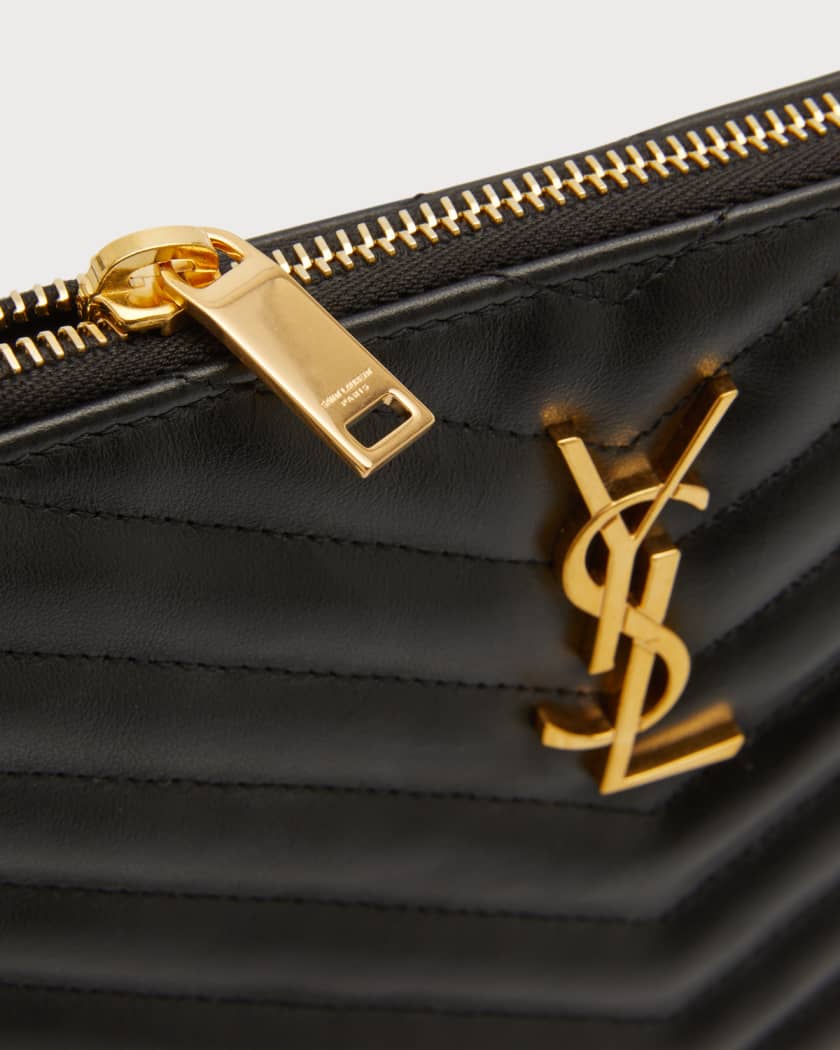 ✓SAINT LAURENT Monogram quilted leather pouch ✓EXCELLENT