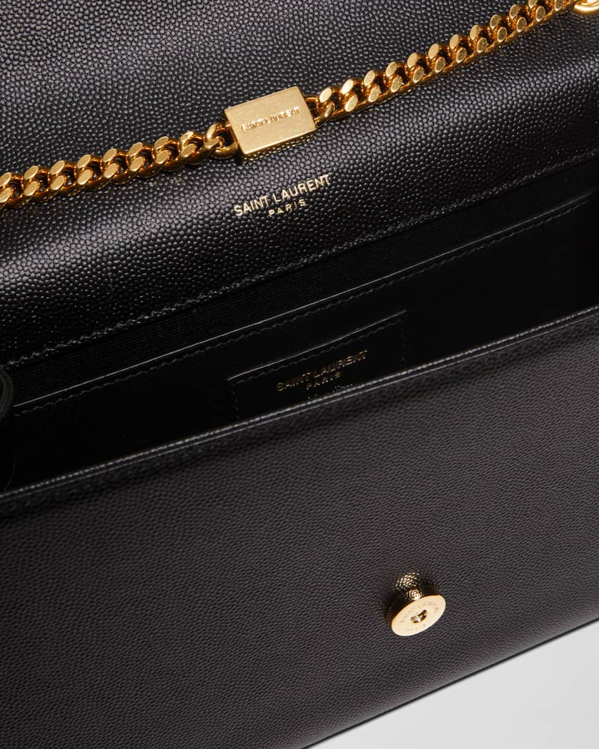 Saint Laurent Medium Kate Leather Chain Shoulder Bag Black