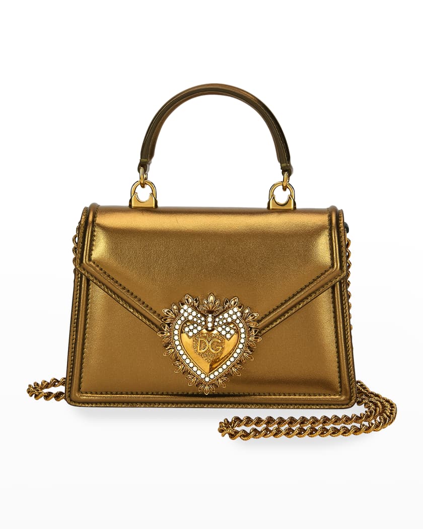Devotion Mini Metallic Leather Top-Handle Bag