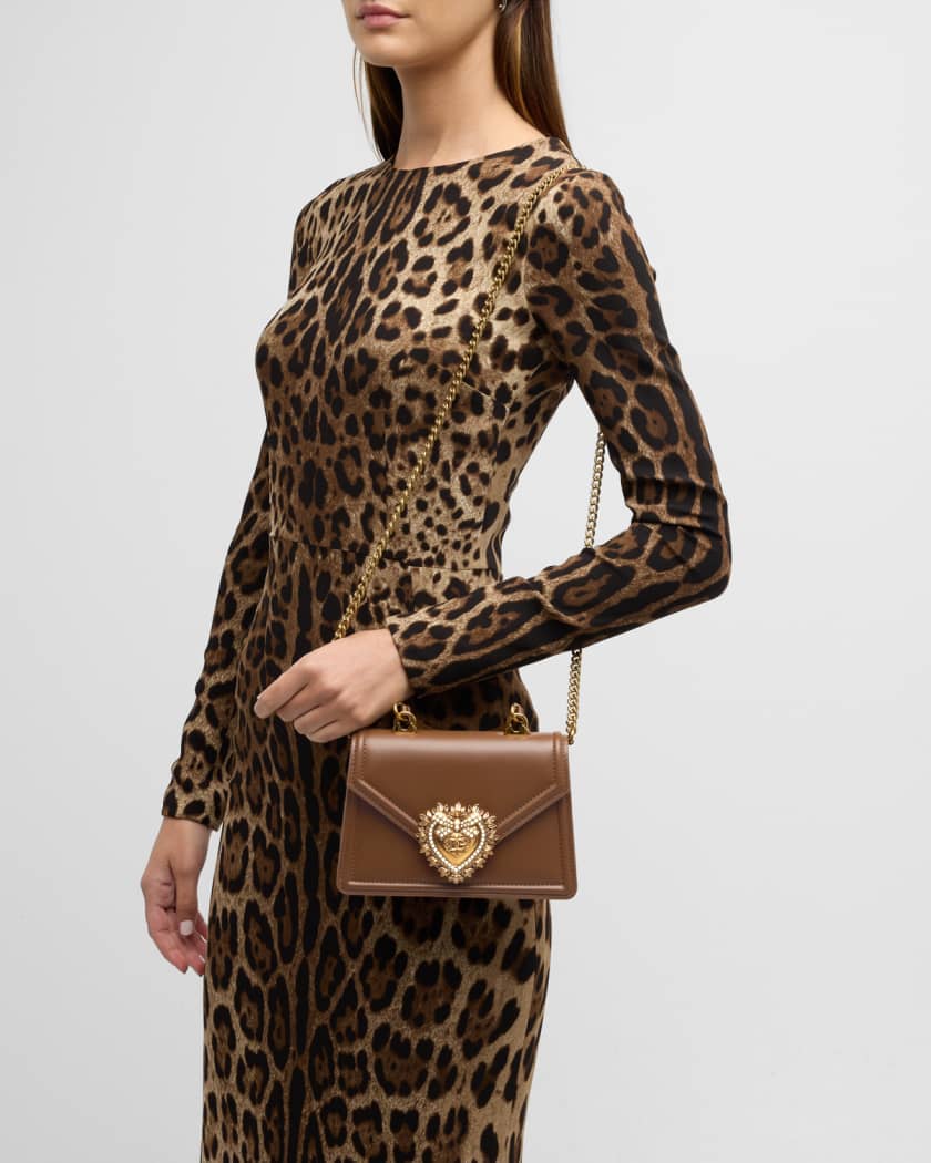 Dolce & Gabbana Micro Leopard Print Top Handle Bag