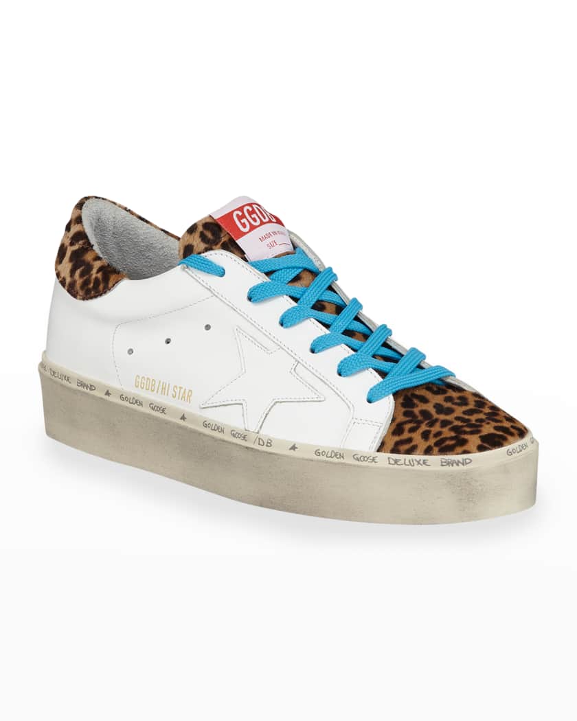 Hi Star Leather & Leopard Platform Sneakers