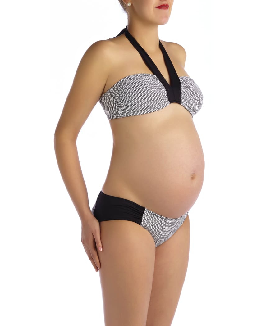 Pez D'or Maternity Montego Bay Textured Two-Piece Bikini Swim Set Black/White