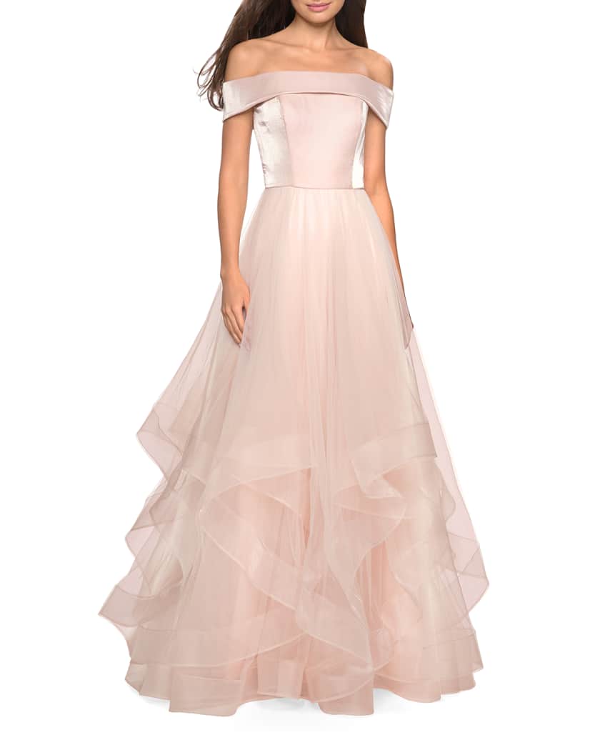 tiered ruffle gown