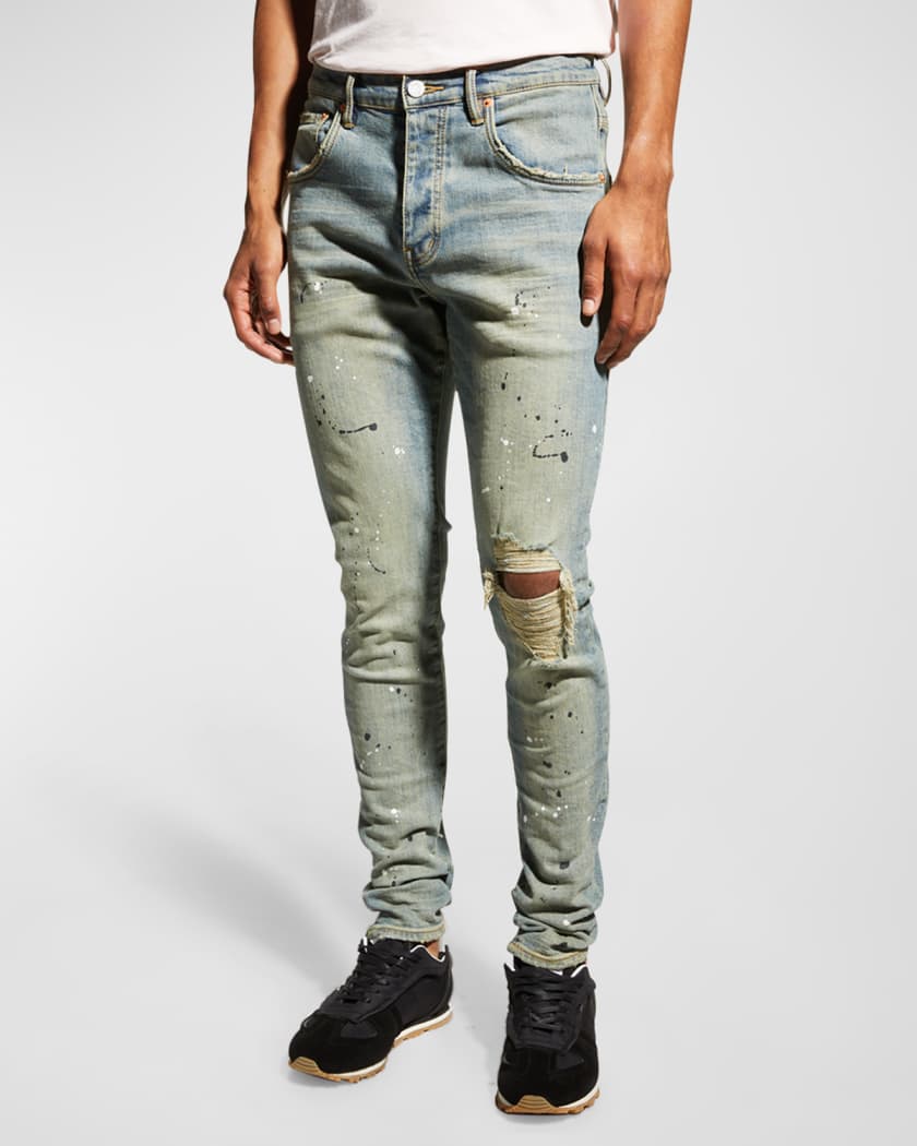 I virkeligheden Cyberplads scaring PURPLE Men's Dropped-Fit Distressed Jeans | Neiman Marcus
