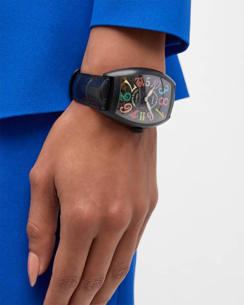 Franck Muller Color Dreams Curvex Automatic Watch with Alligator