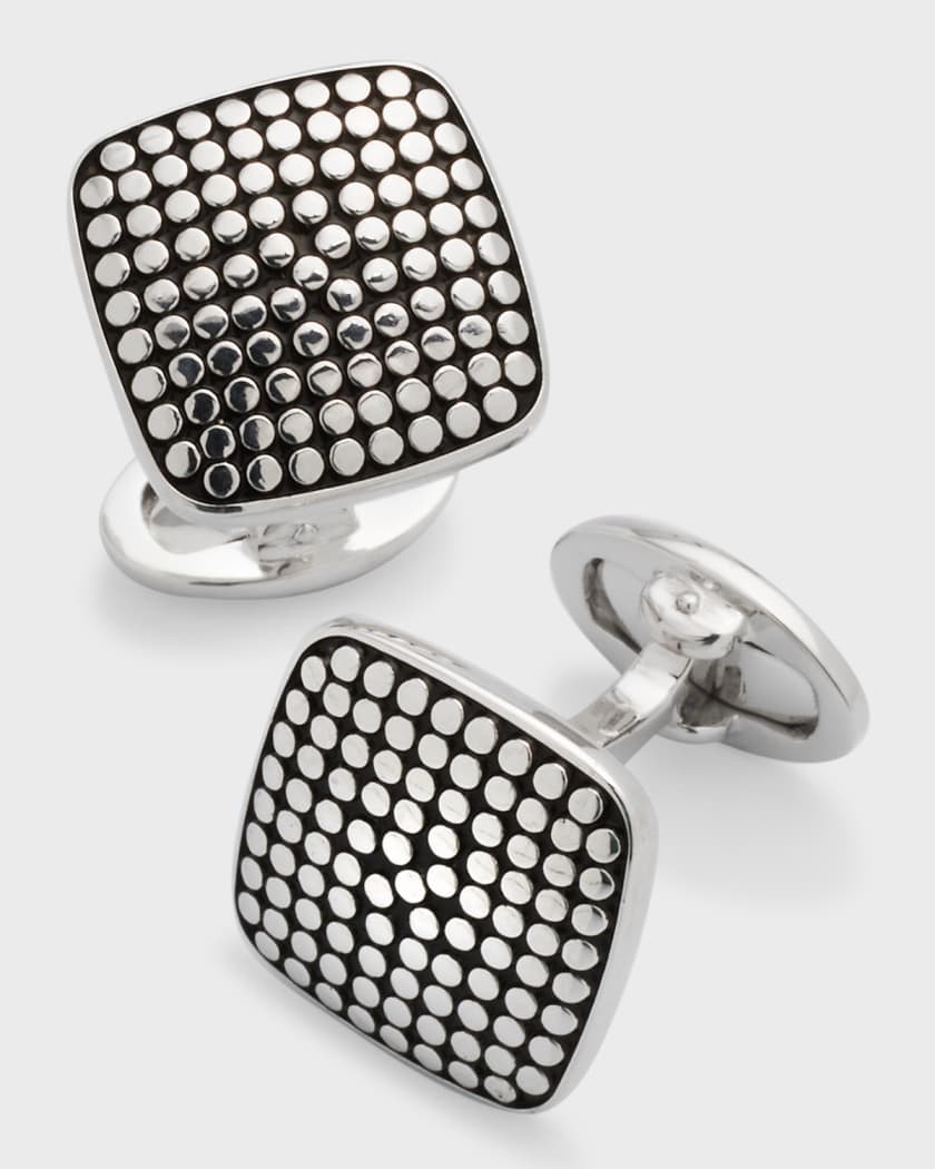 Jan Leslie Men s Sterling Silver Dotted Square Cufflinks Neiman