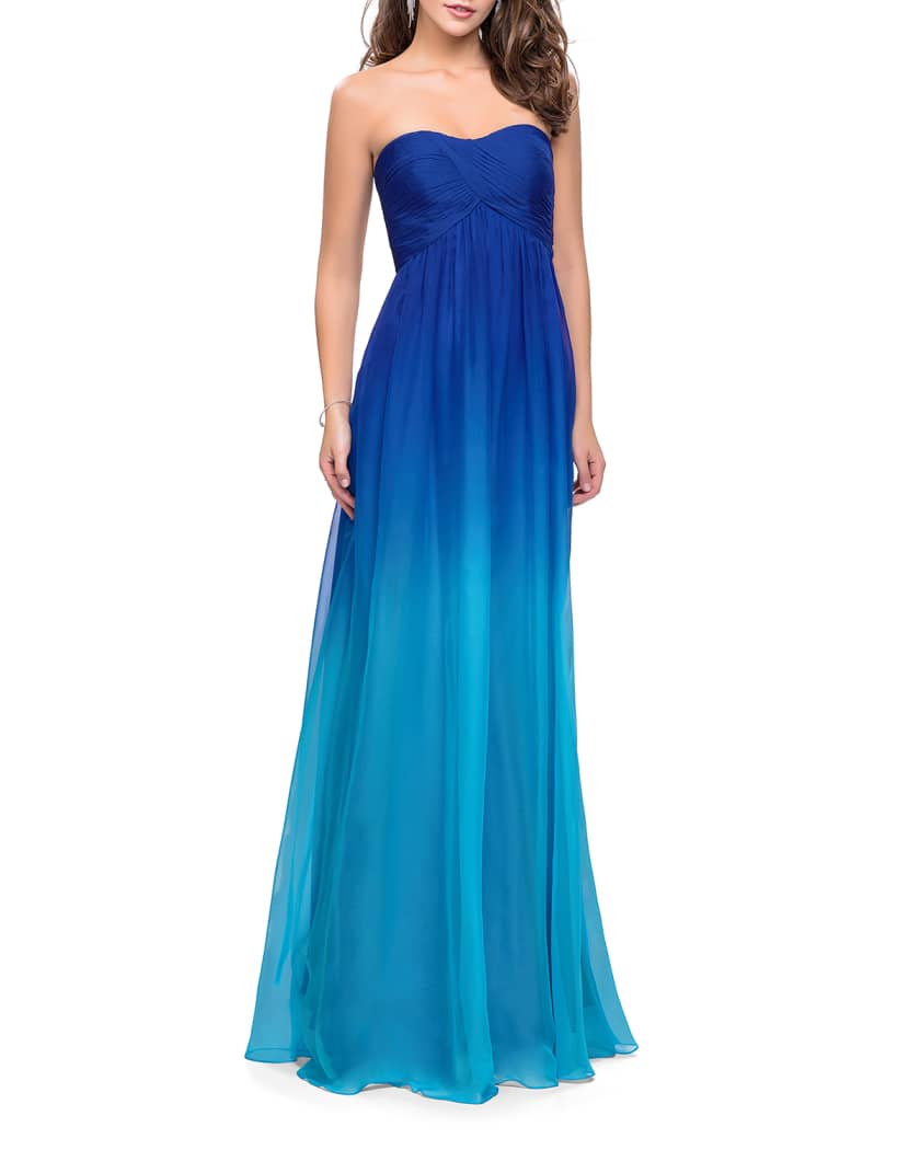 strapless chiffon gown