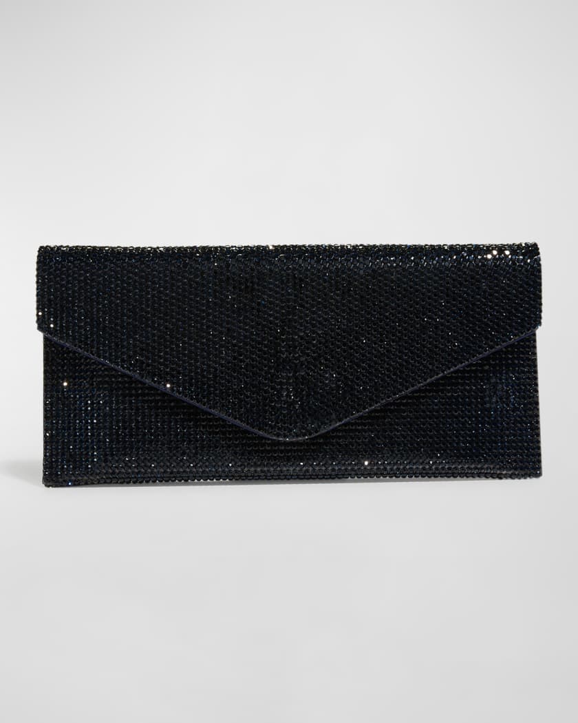 Judith Leiber Couture Beaded Envelope Clutch in Nero Jet