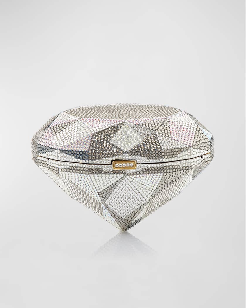 Judith Leiber Couture Diamond Flawless Crystal Clutch Silver