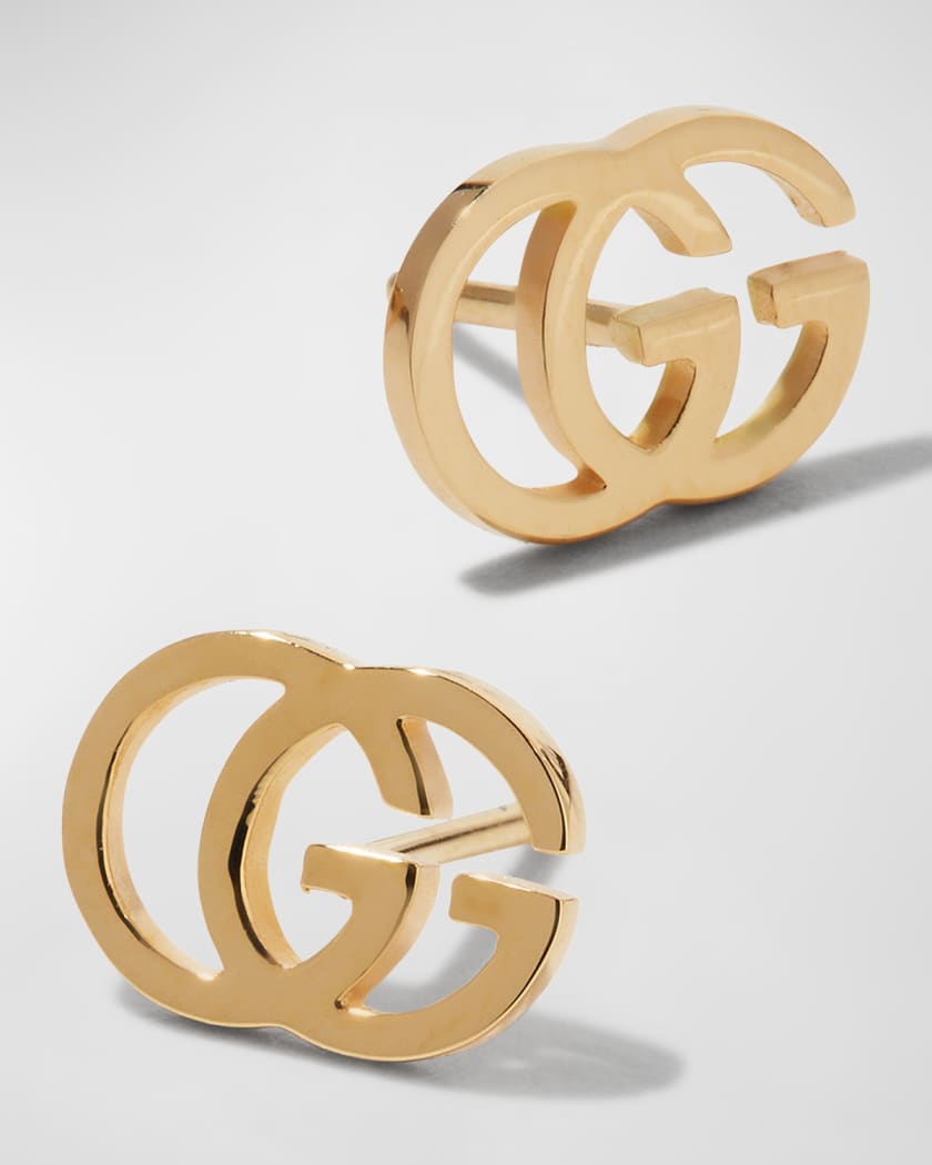 18K Gold Running G Stud Earrings