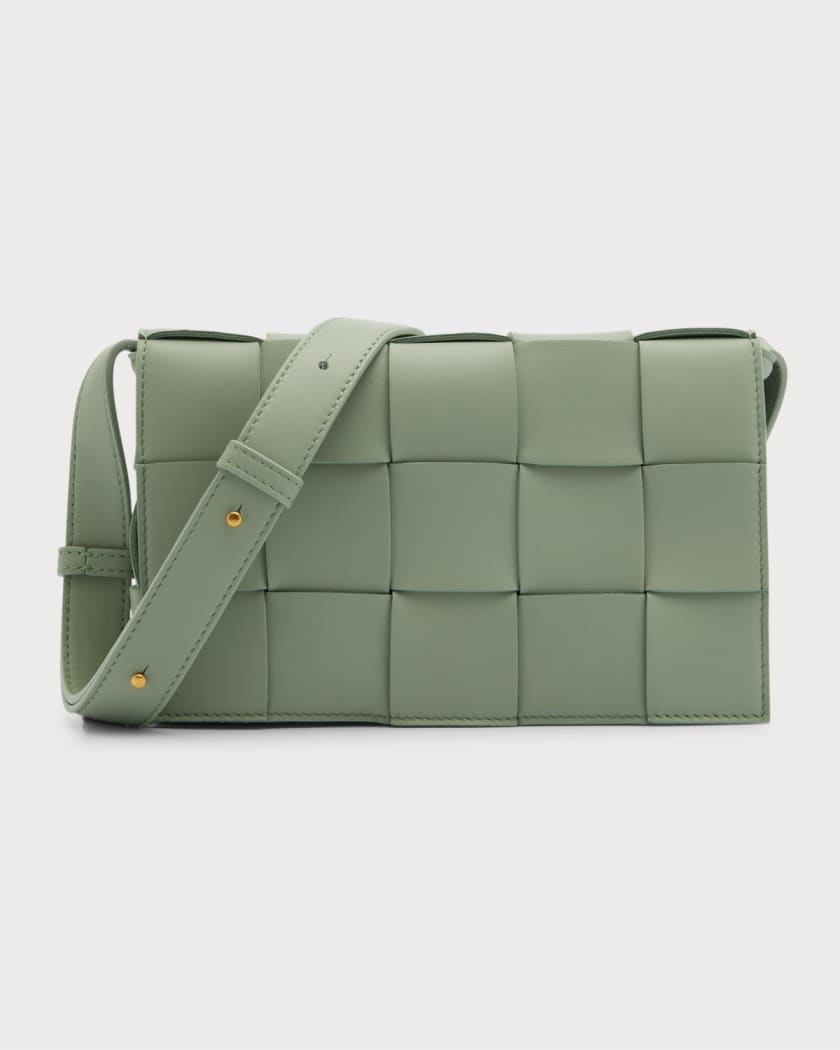 Bottega Veneta Padded Cassette Leather Shoulder Bag in Green