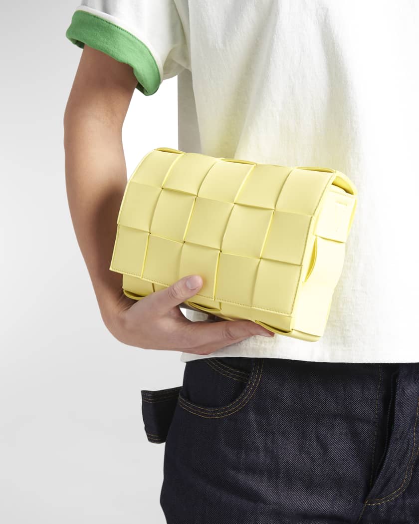 Cassette Leather Shoulder Bag in Yellow - Bottega Veneta