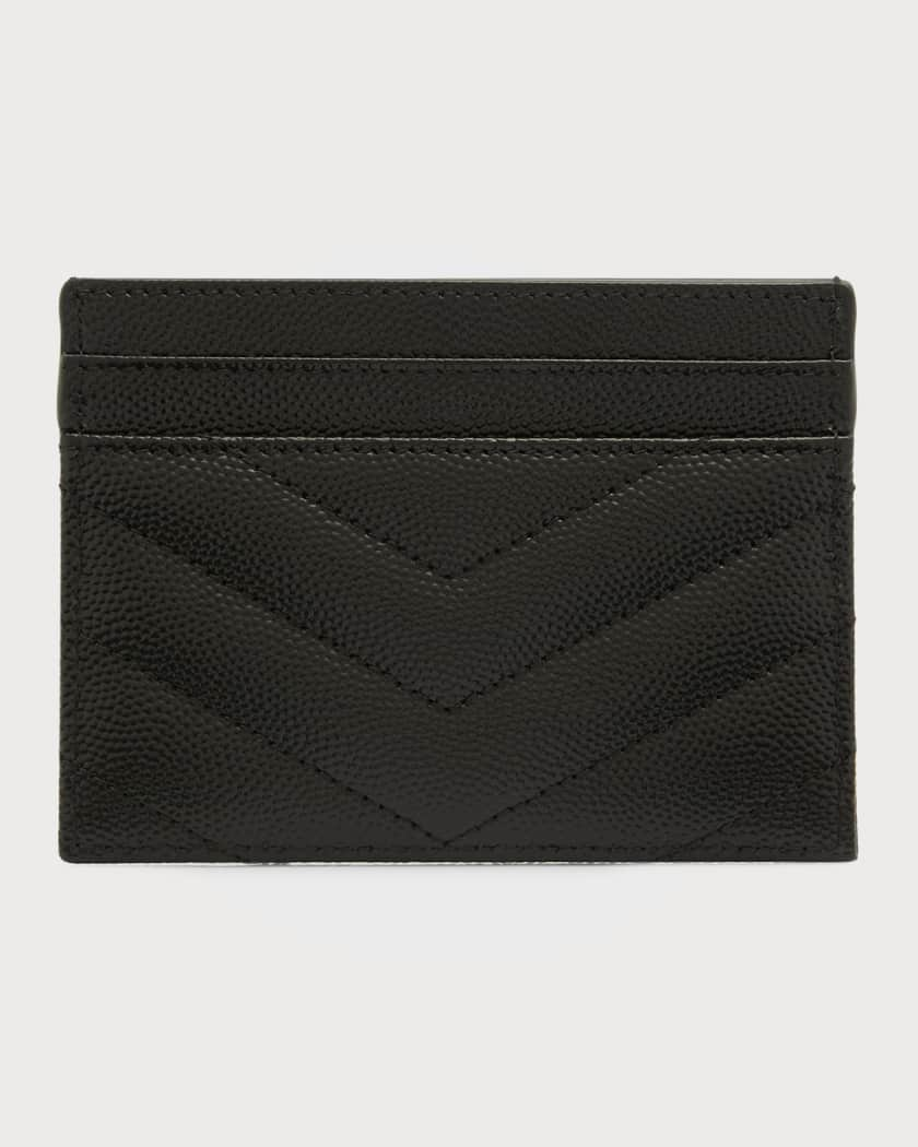 Saint Laurent Star Embossed Card Holder in Blue