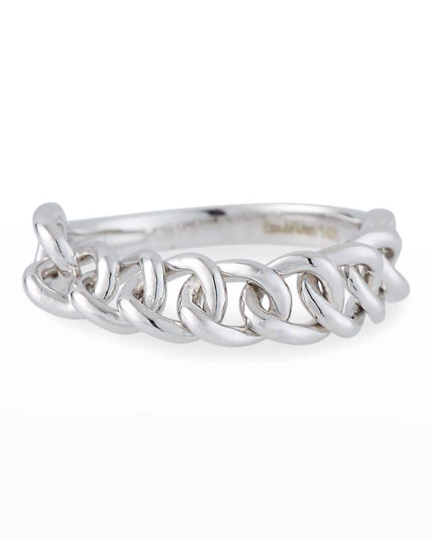 Stevie Wren Misfit 14k White Gold Chain Ring, Size 7 | Neiman Marcus